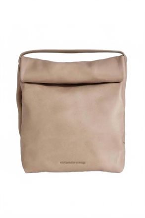 Alexander Wang Waxed Leather Lunch Tote Bag In Mushroom