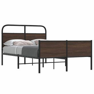 Berkfield Home Bed Frame without Mattress 140x200 cm Brown Oak Engineered Wood