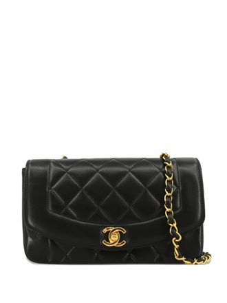 Chanel 1995 Diana kleine schoudertas - Zwart