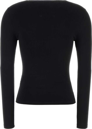 Alexander Wang Womens Black Stretch Viscose Blend T-Shirt