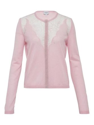 Giambattista Valli Cardigan con dettaglio in pizzo - Rosa