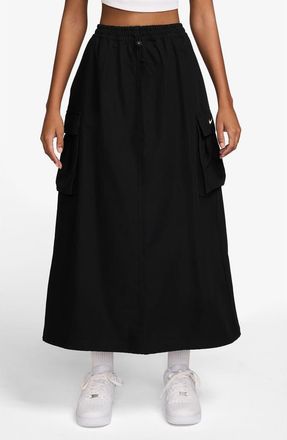 Nike Street Cargo Midi Skirt in Black/Sail at Nordstrom, Size Medium