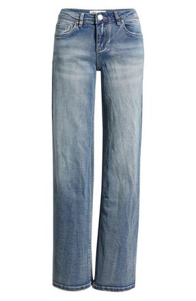 YMI Bella Star Pocket Wide Leg Jeans in Light Blue at Nordstrom, Size 11