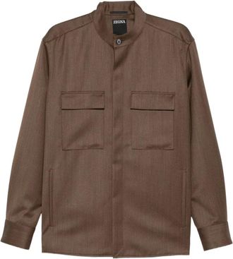 Ermenegildo Zegna Camicia in lana - M06 BROWN