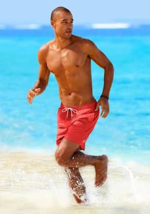 O'Neill Badeshorts ONEILL ONEILL VERT 16 SWIMSHORTS, Herren, Gr. L, N-Gr, rot (high risk re), Obermaterial: 100% Polyamid, Badehosen Badeshorts