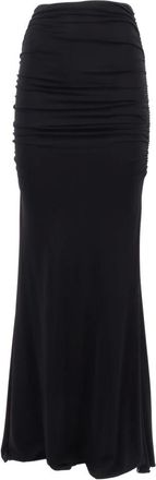 Elisabetta Franchi Maxi Skirts, female, Black, Size: L Draped Jersey Crepe Skirt