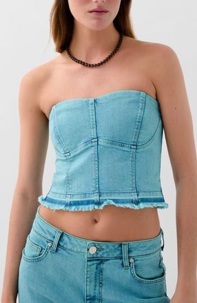 Scalpers Ques Corse Denim Top in Turquoise at Nordstrom, Size Large Eu