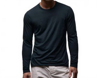 James Perse Luxe Lotus Long Sleeve Crew Tee In French Navy