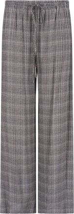 Ermanno Scervino Checkered Elastic Waist Grey Viscose Wide-Leg Pants