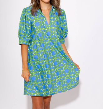 Jude Connally Emerson Mini Dress In Bamboo Rattan Cornflower