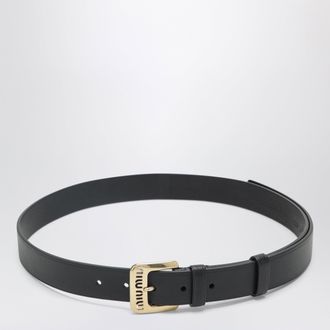 Miu Miu Cintura nera in pelle con fibbia logata