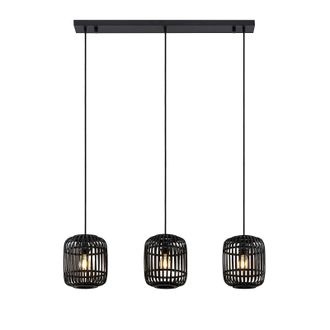 Lindby L&aacute;mpara Colgante canyana En Negro De Madera - Lindby