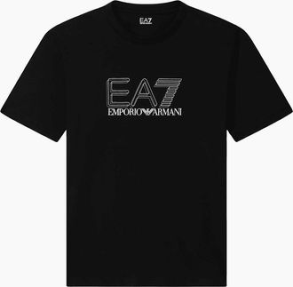 Emporio Armani Mens Shadow Logo White T-Shirt - Black - Size: 42