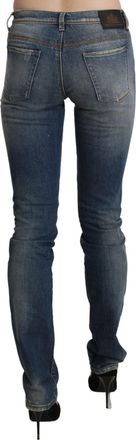 Ermanno Scervino Womens Blue Washed Mid Waist Skinny Denim Jeans Cotton Clothing