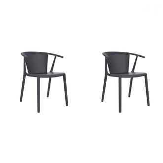 Resol Set 2 Sillas Interior, Exterior Gris Oscuro Woody Flat Resol
