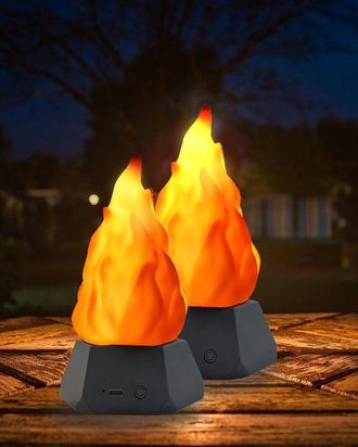 OEM Luz Led Artificial Recargable Con Efecto De Parpadeo, Ideal Para Apartamentos, Terrazas Y Acampadas Al Aire Libre (2 Unidades)