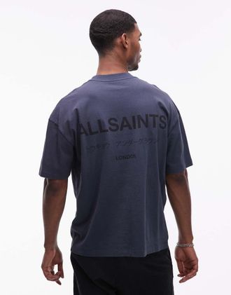 AllSaints Underground - T-shirt blu pietra di luna