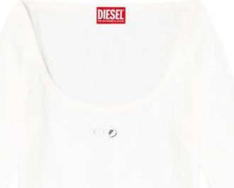 Diesel T-shirts en Poloshirts - Dames - Longsleeves - Wit - M - Nylon - Tops