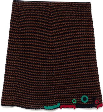 Prada Spring 2005 Crochet Skirt - Brown