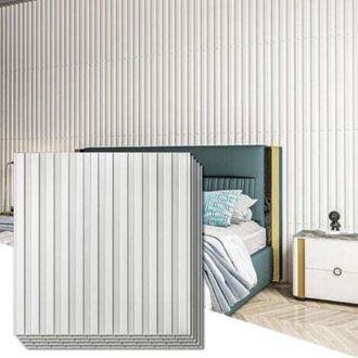 OEM Paneles De Pared 3d De Pvc Blanco - 12 Paneles De 30 X 30 Cm, Aspecto Texturizado Con Ranuras, F&aacute;cil Instalaci&oacute;n, Acabado Elegante