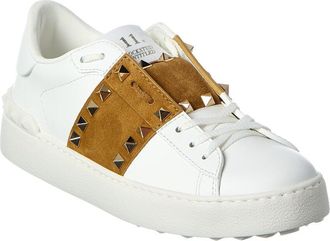 Valentino Rockstud Untitled Leather & Suede Sneaker