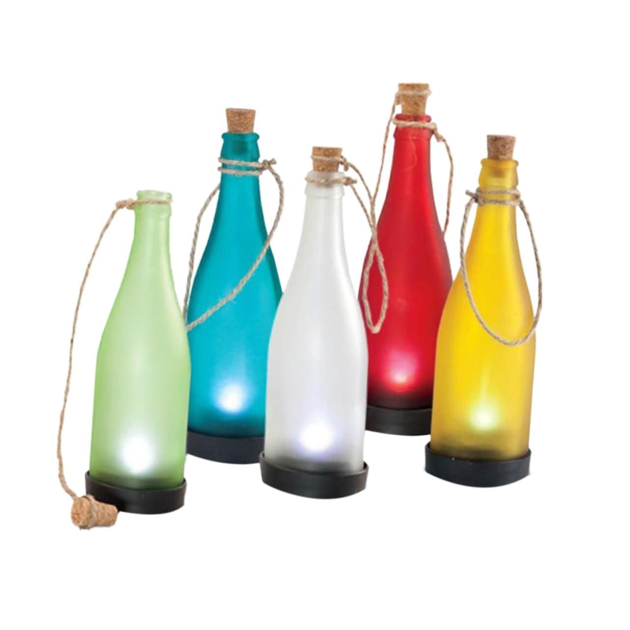 OSALADI 5er-Set Solar-Flaschenlichter – LED, Kunststoff, Aufladbar, Für Party, Hochzeit & Garten