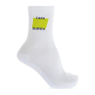 Casablanca Socks, male, White, Size: S Logo Socks