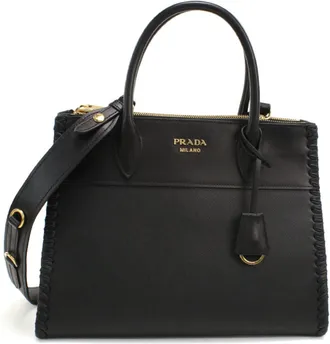 Prada Black Leather Tote Bag (Pre-Owned)