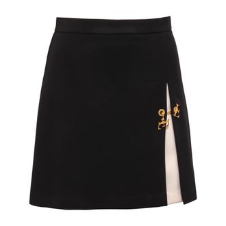 Elisabetta Franchi Dames, Rokken, Zwart, Maat: XS Satijn