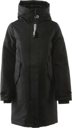 Antartica Black Hanna Long Insulated Polyester Coat