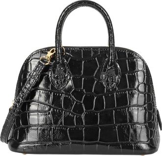 Tiffany & Fred Mini Croc-Embossed Leather Satchel
