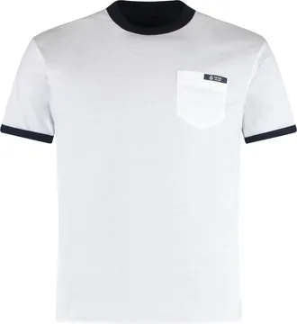 Prada T-Shirts, male, White, Size: S Reversible cotton T-shirt