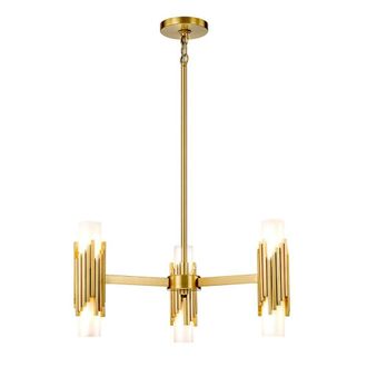 Netlighting Marvele Multi Arm Pendant Ceiling Light Contemporary Aged Brass 6x E14 in Gold