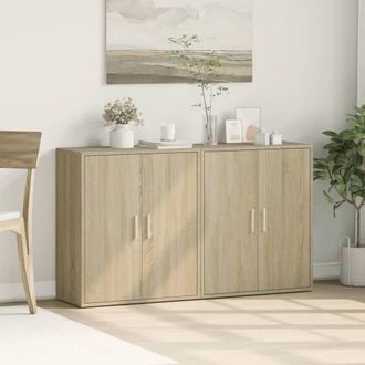 Berkfield Home Sideboards 2 pcs Sonoma Oak 60x31x70 cm Engineered Wood in Light Brown | Size: 60 x 31 x 70 cm