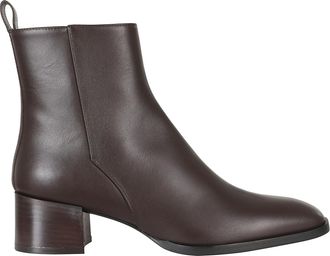 Roberto Festa Milano Dark Brown Loren Side Zip High Heel Leather Ankle Boots