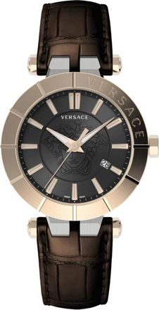 Versace V-Race Restyling Leren Band Horloge - Heren - Horloges - Veelkleurig - ONE Size - Accessoires