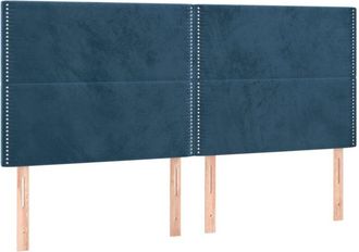 vidaXL Cabecero Con Luces Led Terciopelo Azul Oscuro 180x5x118/128 Cm Vidaxl