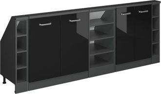 Vicco Conjunto De Armarios Para Techo Inclinado Rion, Negro/antracita De Alto Brillo, Lote De 5, Vicco