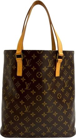Louis Vuitton Brown Leather Pvc Handbag Tote Bag (Pre-Owned)
