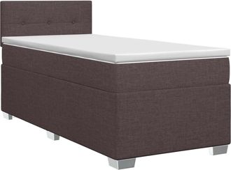 vidaXL Cama Box Spring Con Colch&oacute;n Marr&oacute;n Oscuro 100 X 200 Cm Tela Vidaxl