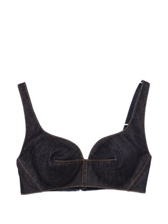 Givenchy Womens Denim Cotton Bra Top