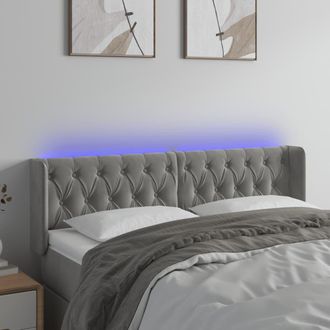 vidaXL Cabecero Con Led De Terciopelo Gris Claro 147x16x78/88 Cm Vidaxl