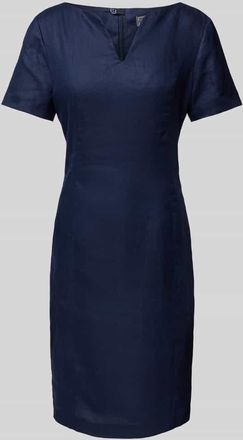 White Label Knielanges Kleid mit V-Ausschnitt in Marine, Gr&ouml;&szlig;e 50