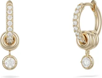 Spinelli Kilcollin Zahra Diamond Pav&eacute; Huggie Hoop Earrings in Yellow Gold at Nordstrom