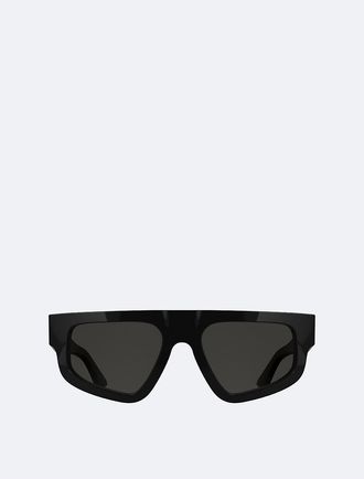 Calvin Klein Mens Emblem Logo Modified Rectangle Sunglasses - Black