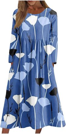 Generic Ladies Casual Dresses Modest Loose Dress for Women Elegant Long Skirts Plus Size Casual Dress for Women Fall Winter