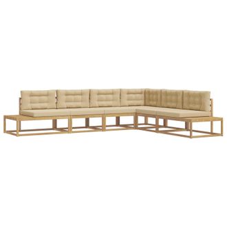 vidaXL Conjunto De Sof&aacute;s De Exterior Blanco 357 X 198,5 X 73 Cm Vidaxl