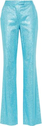 Giuseppe Di Morabito rhinestone-embellished straight trousers - women - Polyamide/Cotton/Elastane/glass/Cotton - 38 - Blue
