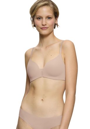 Triumph B&uuml;gelloser BH TRIUMPH Flex Smart P EX, Damen, Gr. 3, N-Gr, beige (soft praline), Microtouch, Obermaterial: 46% Polyester, 35% Polyamid, 19% Elasthan, 