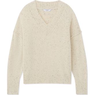 L.k. Bennett Cara Lambswool Blend V-Neck Sweater in Cream White at Nordstrom, Size Xx-Small